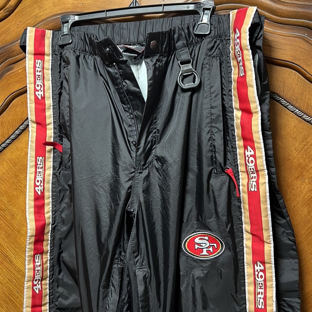 NFL Team Apparel San Francisco 49ers Workout/Sweatpants zipper down & up and off - Picture 3 of 13